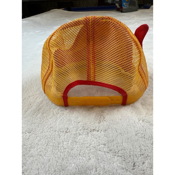 1981 McDonalds McRib Pig Face Trucker Hat Vintage Retro Yellow Mesh Red Rare - Picture 4 of 5